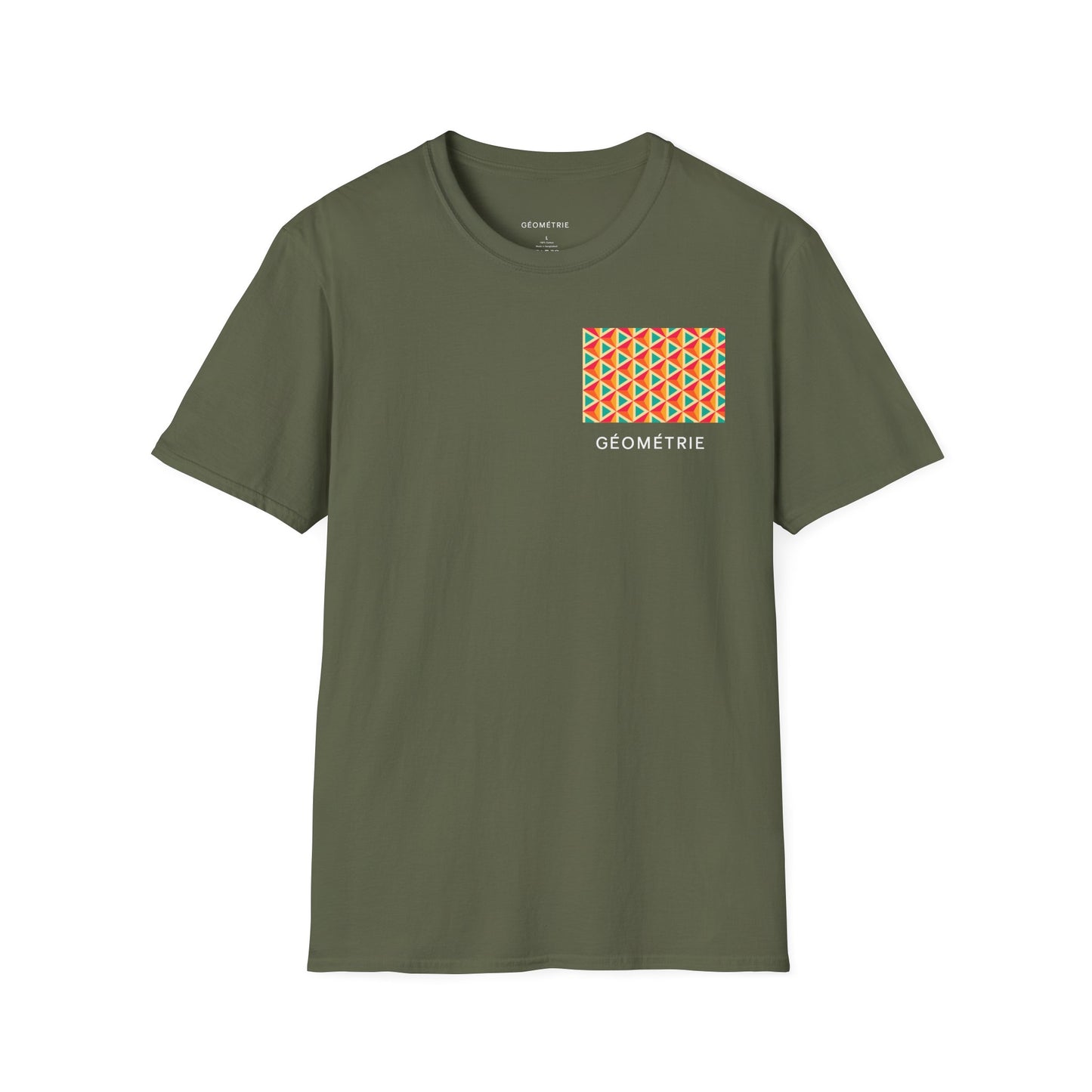Geometric Pattern Unisex Softstyle T-Shirt, Casual Tee, Gift for Him/Her, Summer Wear, Trendy Streetwear, Cool Graphic Tee