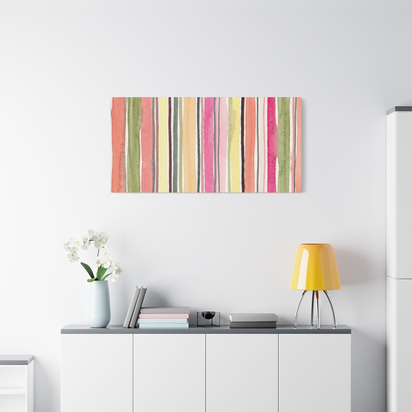 Summer Stripe Stretched Canvas Wall Art