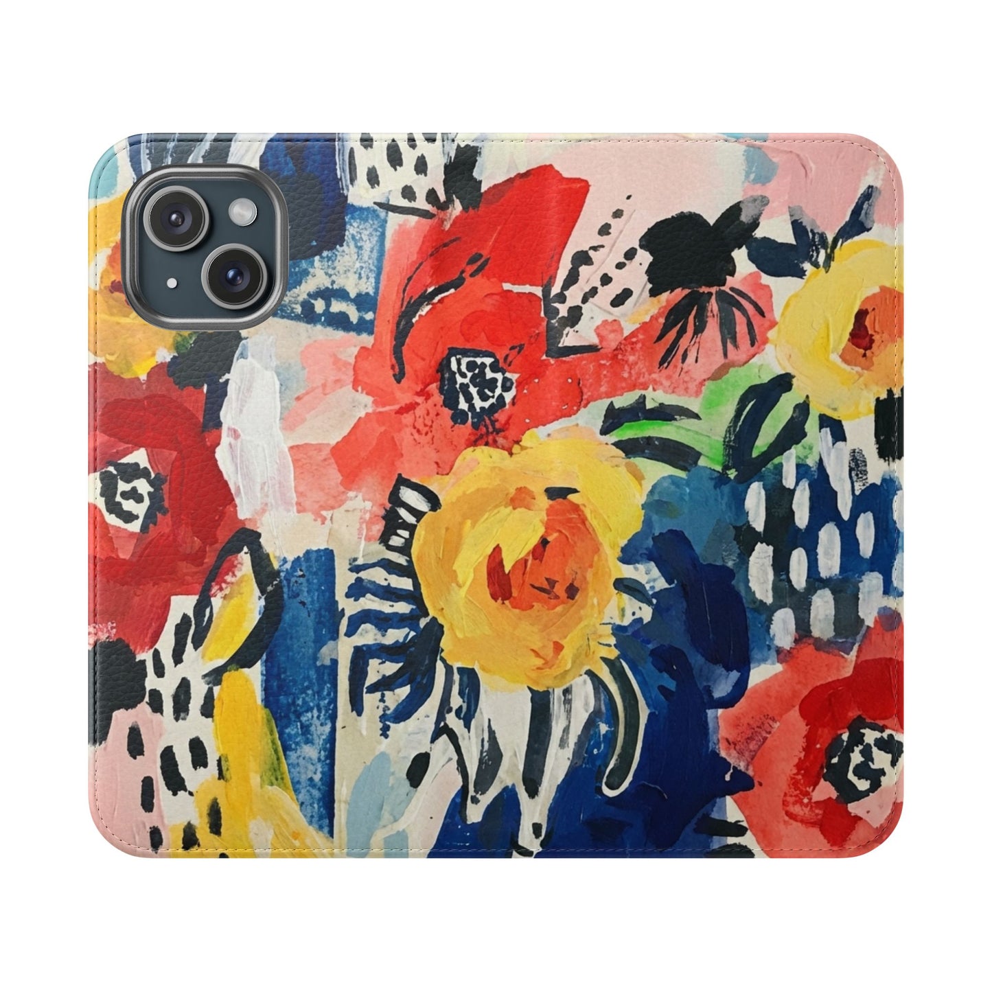 Abstract Flora Vegan Leather Flip Case