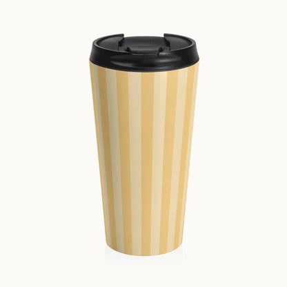 Buttercup Stripe Stainless Steel Travel Mug