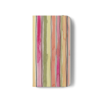 Summer Stripe Vegan Leather Flip Case