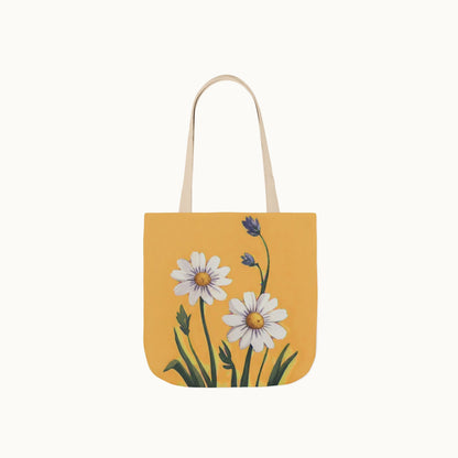 Spring Daisies Tote Bag with 5-Color Straps