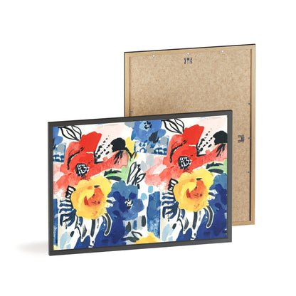 Abstract Flora Wood Framed Posters
