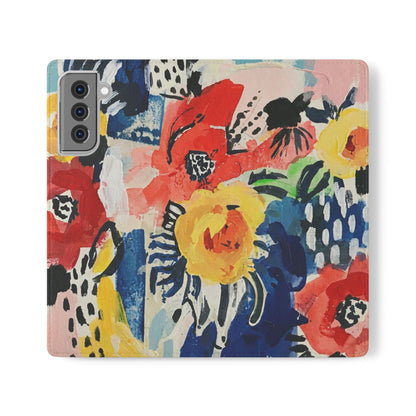 Abstract Flora Vegan Leather Flip Case