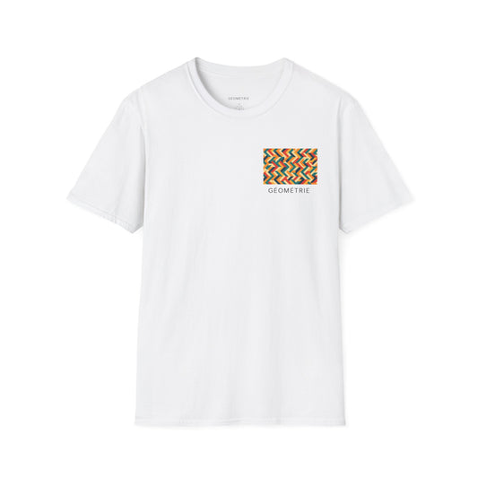 Geometric Pattern Unisex Softstyle T-Shirt, Casual Wear, Gift for Him/Her, Summer Fashion, Art-Inspired Tee