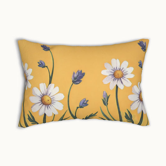 Spring Daisies Rectangular Throw Pillow