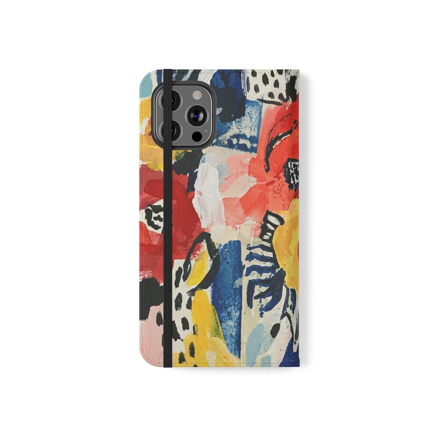 Abstract Flora Vegan Leather Flip Case