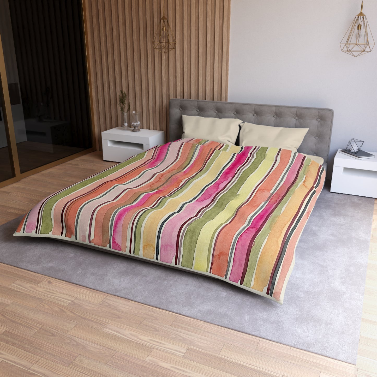 Summer Stripe Microfiber Duvet Cover