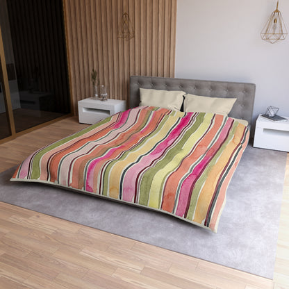 Summer Stripe Microfiber Duvet Cover