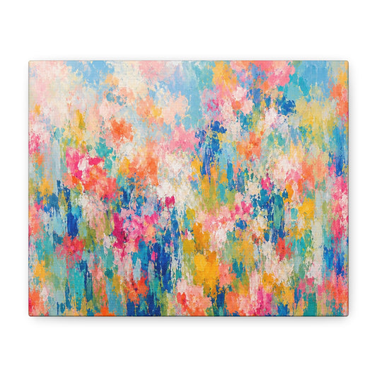 Chromatic Meadow Stretched Canvas Wall Art