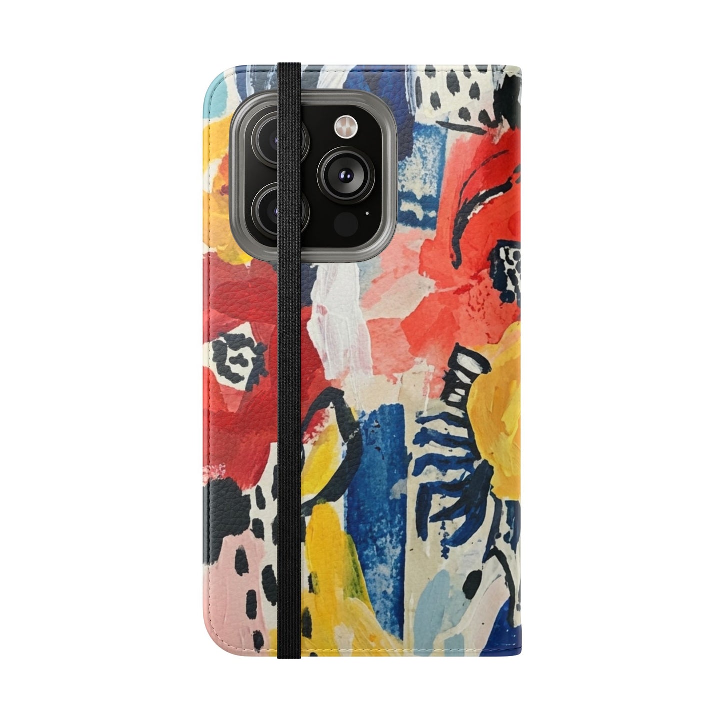 Abstract Flora Vegan Leather Flip Case