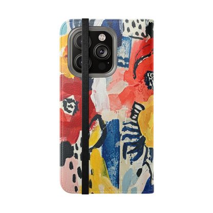 Abstract Flora Vegan Leather Flip Case