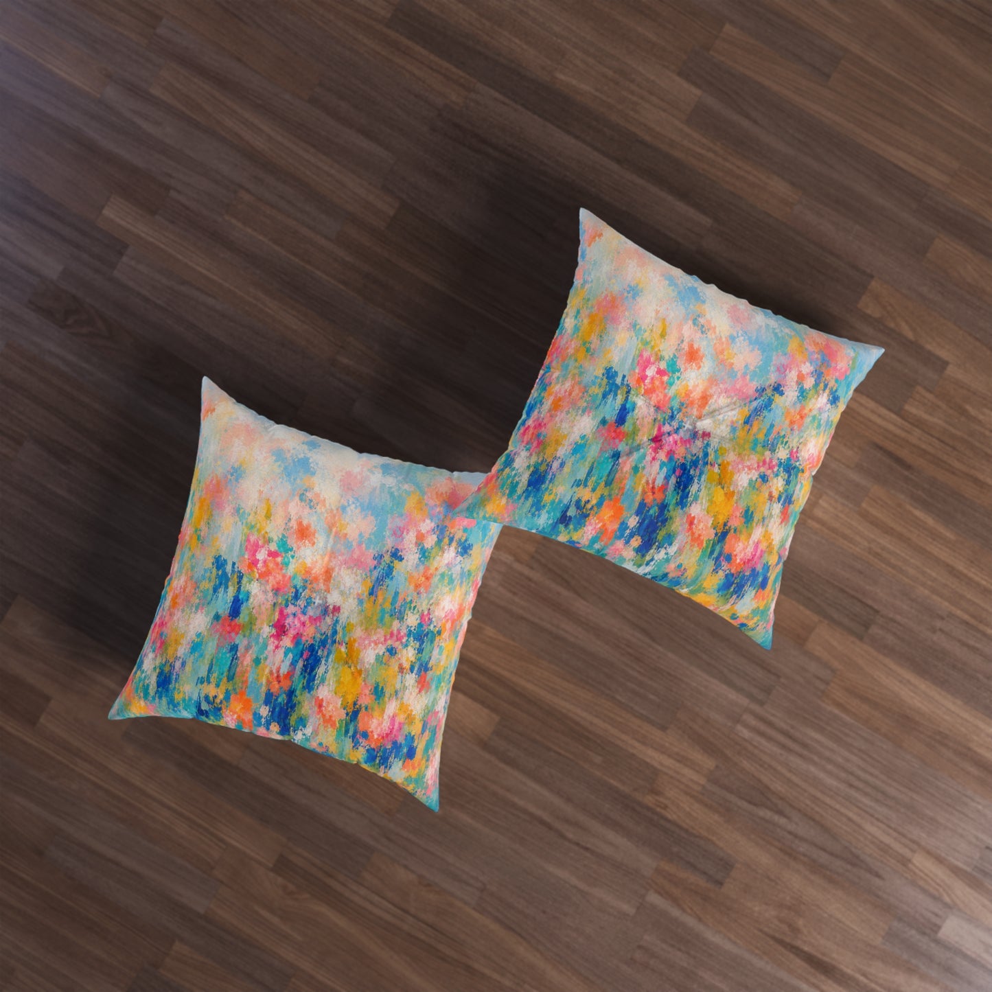 Chromatic Meadow Square Tufted Floor Pillow