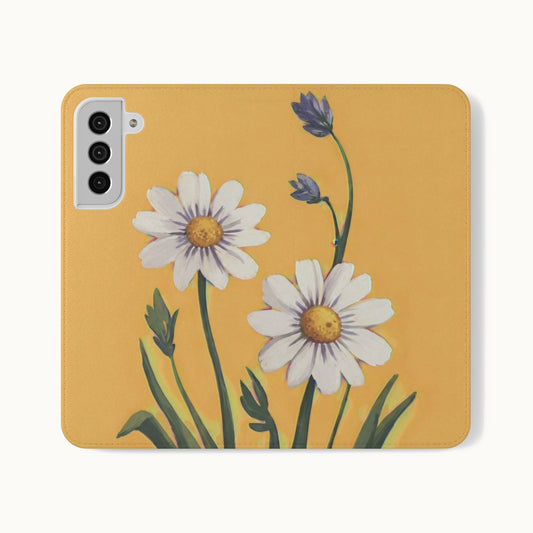 Spring Daisies Vegan Leather Flip Case