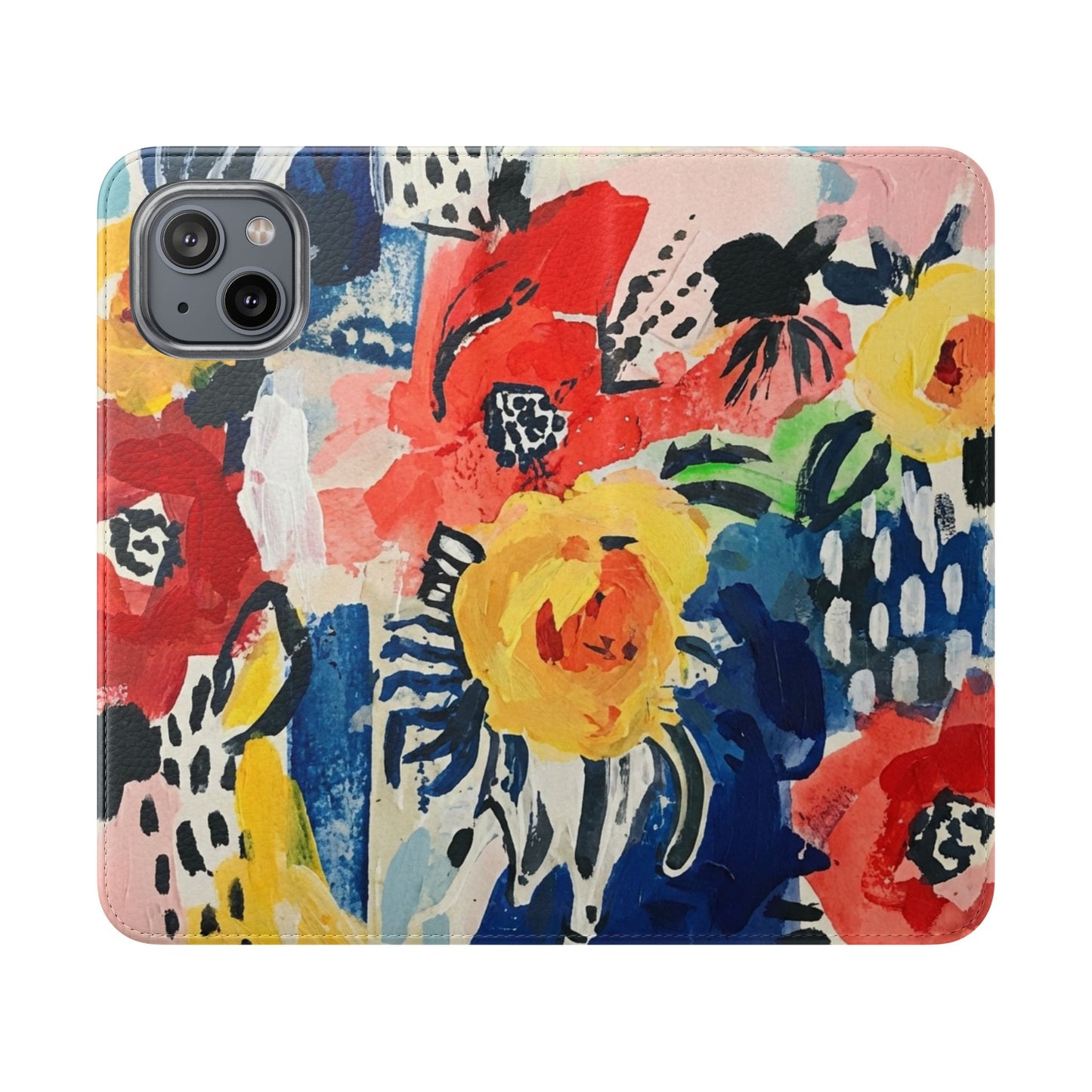 Abstract Flora Vegan Leather Flip Case