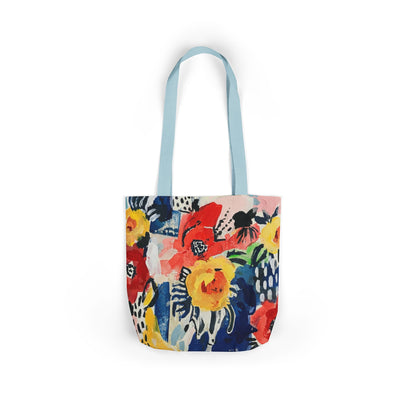 Abstract Flora Tote Bag with 5-Color Straps