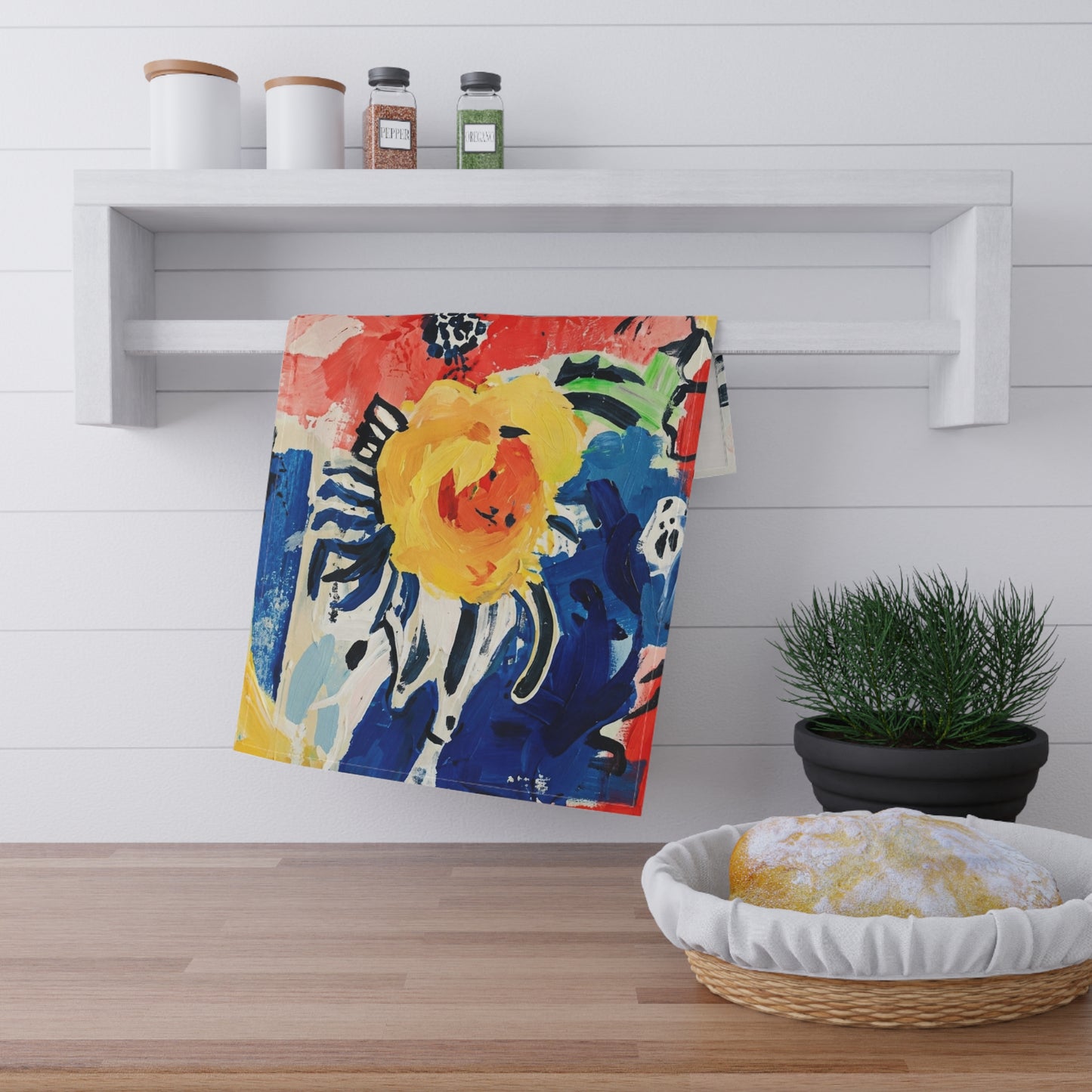 Abstract Flora Tea Towel