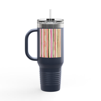 Summer Stripe 40oz Insulated Travel Mug