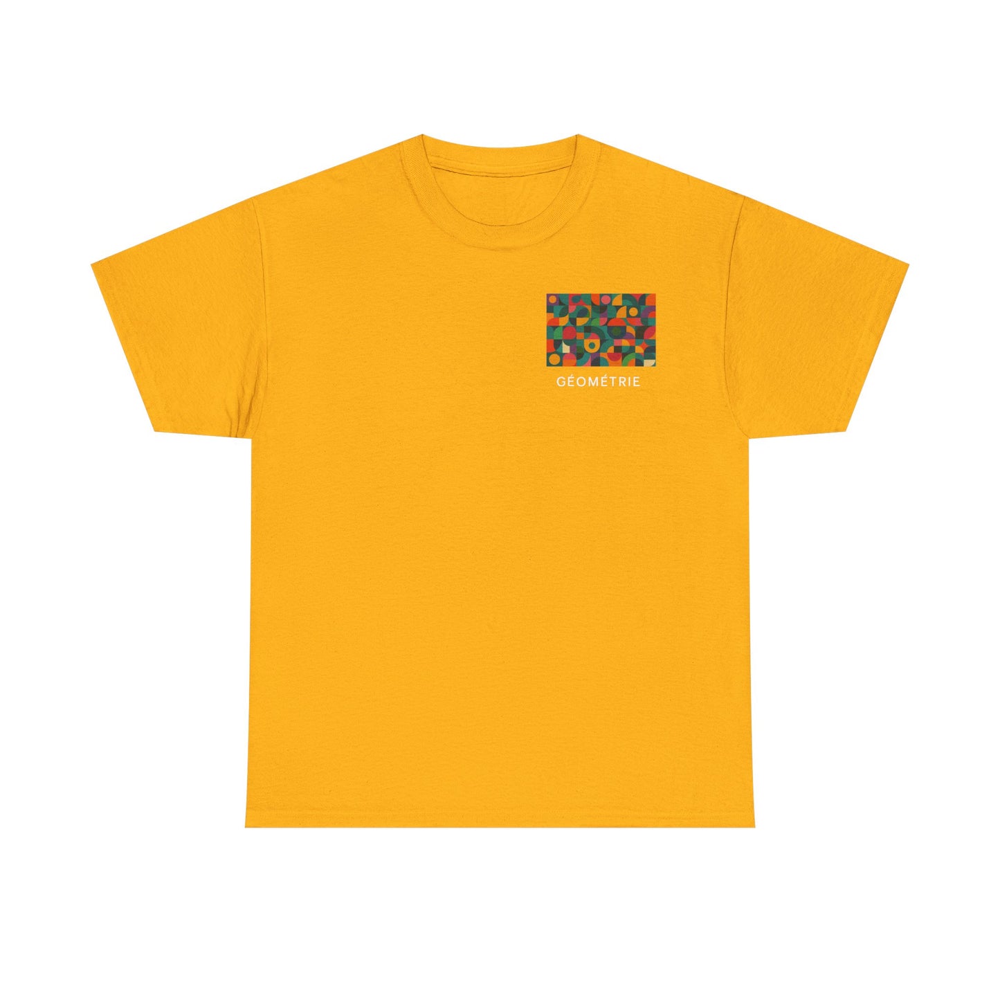 Colorful Geometric Print Unisex Heavy Cotton Tee, Comfortable Graphic T-Shirt, Casual Wear, Gift for Art Lovers, Everyday Style