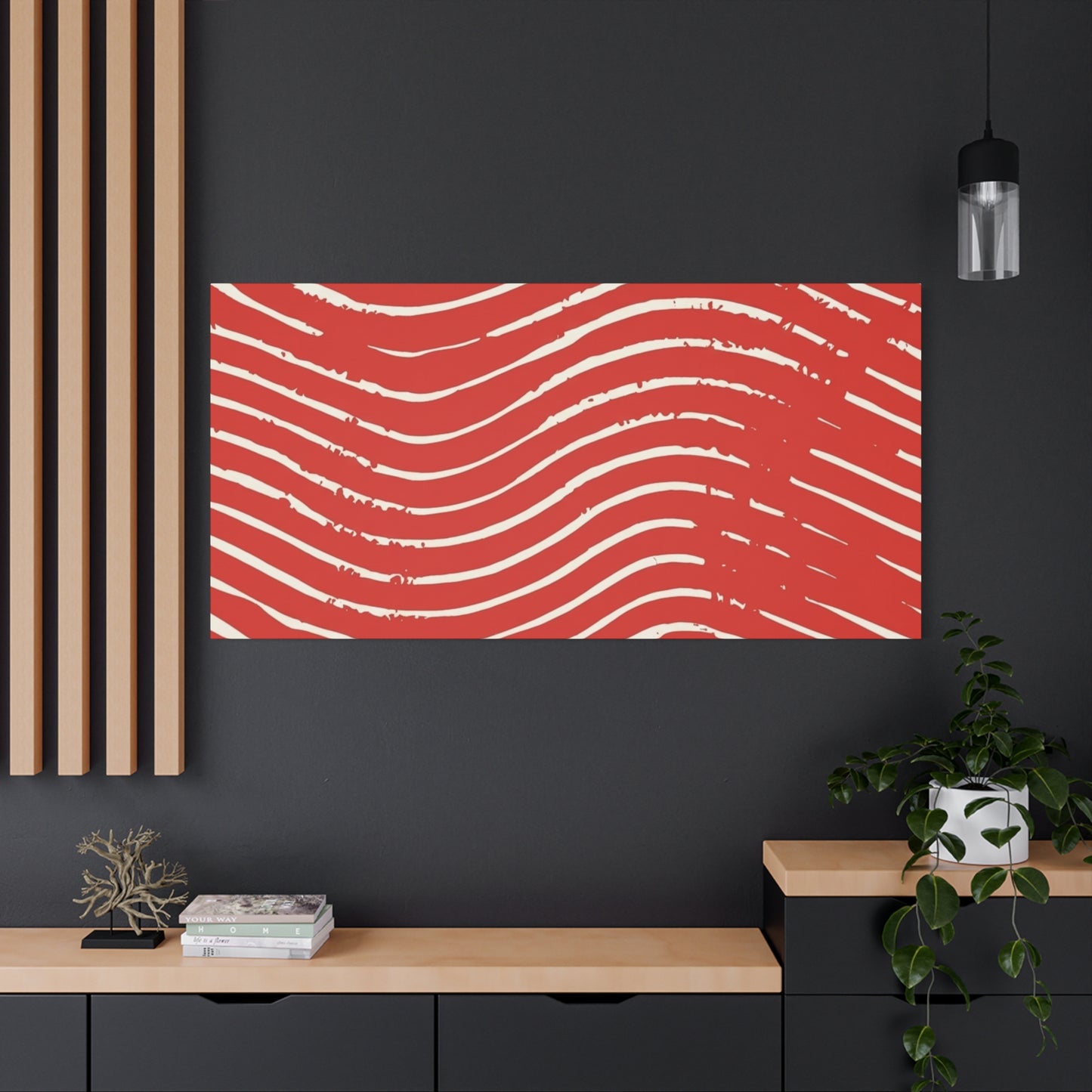 Scarlet Tide Stretched Canvas Wall Art