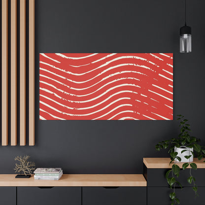 Scarlet Tide Stretched Canvas Wall Art