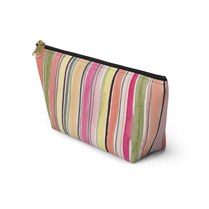 Summer Stripe Accessory Pouch with T-bottom
