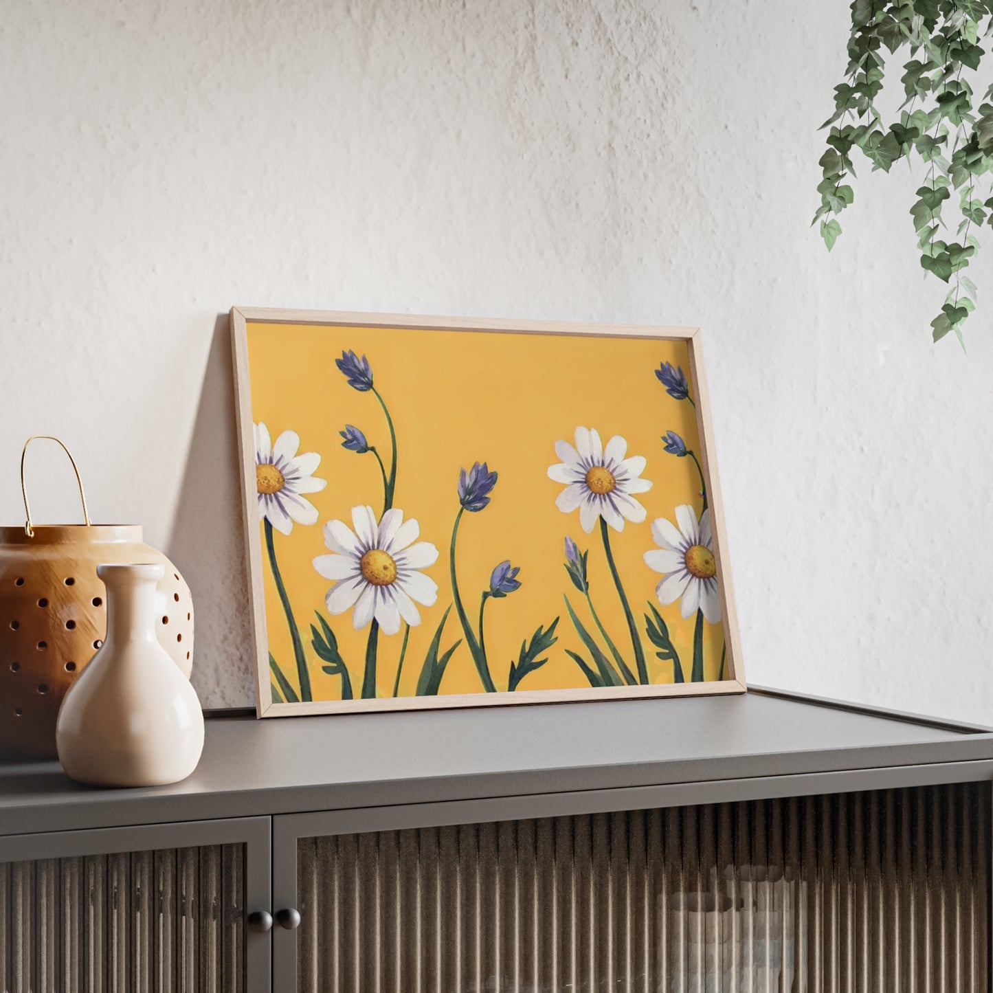 Spring Daisies Wood Framed Posters