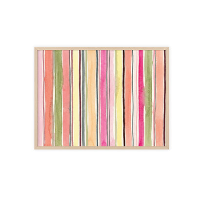 Summer Stripe Wood Framed Posters