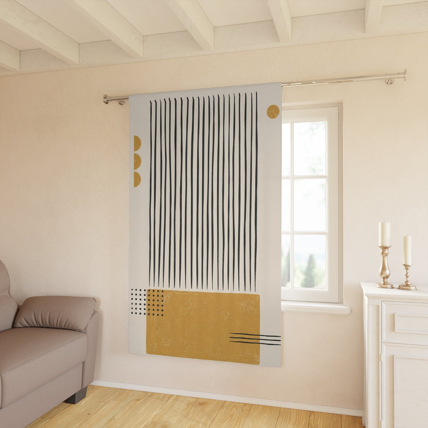 Ochre Cadence Window Curtain