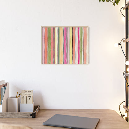 Summer Stripe Wood Framed Posters