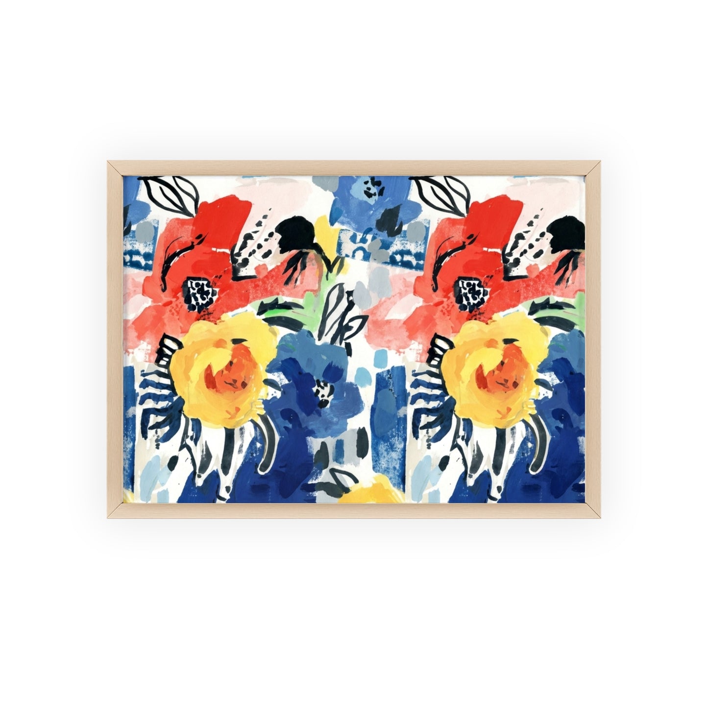 Abstract Flora Wood Framed Posters