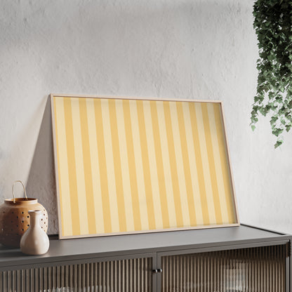 Buttercup Stripe Wood Framed Posters