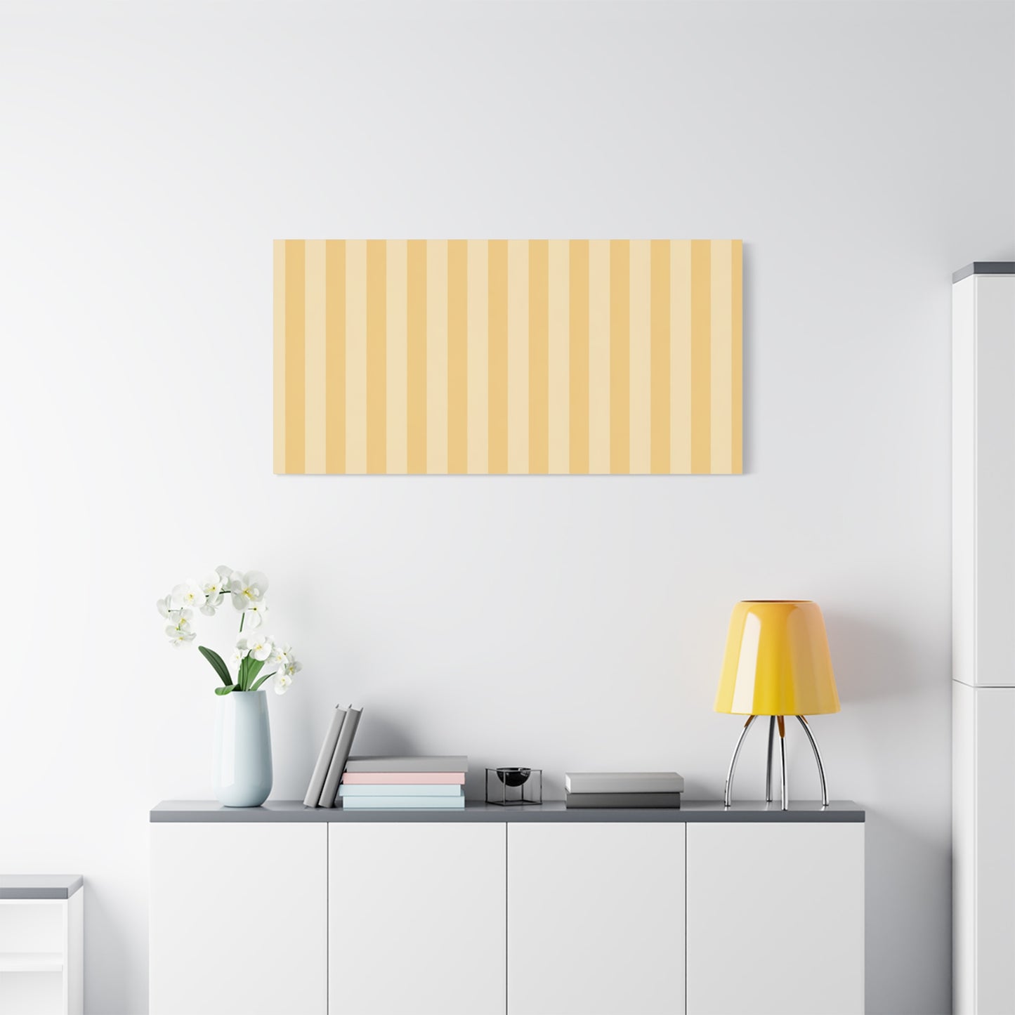 Buttercup Stripe Stretched Canvas Wall Art