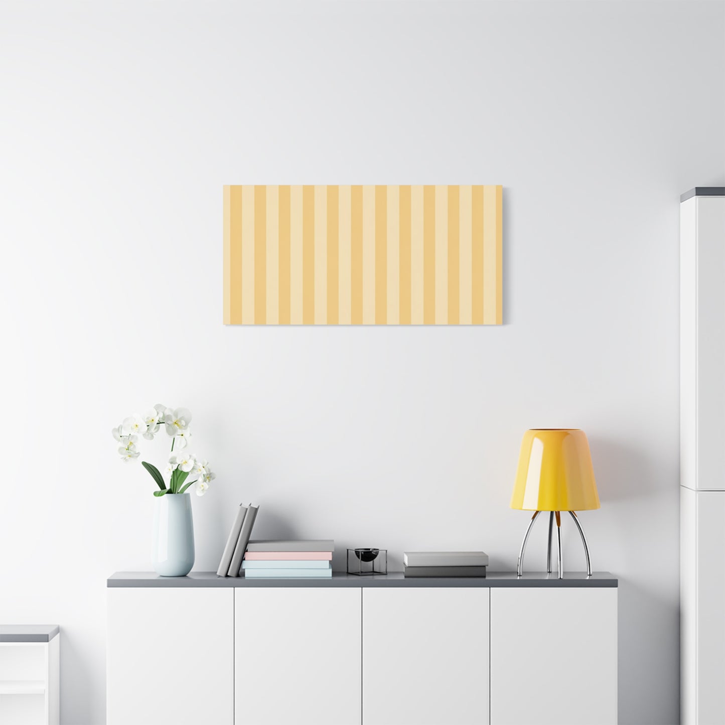 Buttercup Stripe Stretched Canvas Wall Art