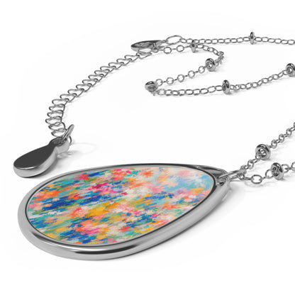 Chromatic Meadow Oval Necklace