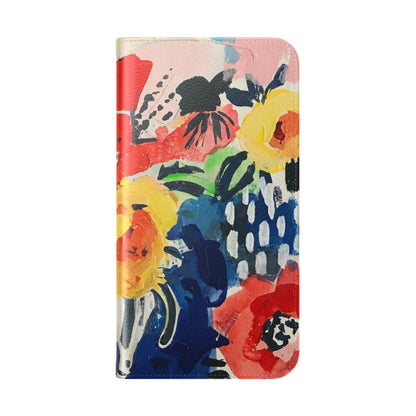 Abstract Flora Vegan Leather Flip Case