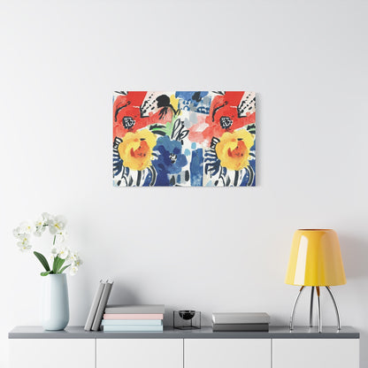 Abstract Flora Stretched Canvas Wall Art