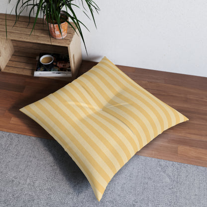Buttercup Stripe Square Tufted Floor Pillow