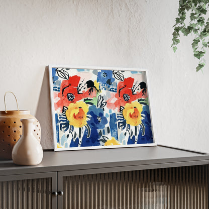 Abstract Flora Wood Framed Posters