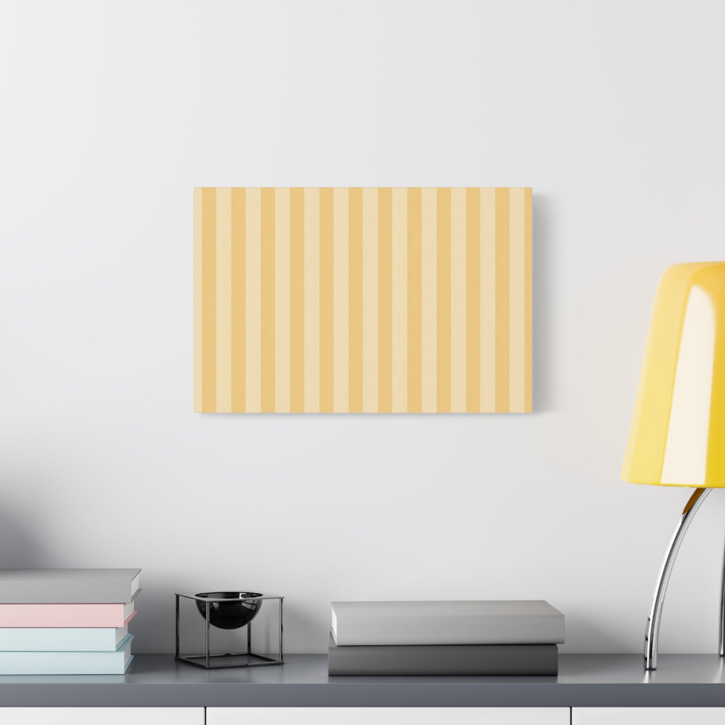 Buttercup Stripe Stretched Canvas Wall Art