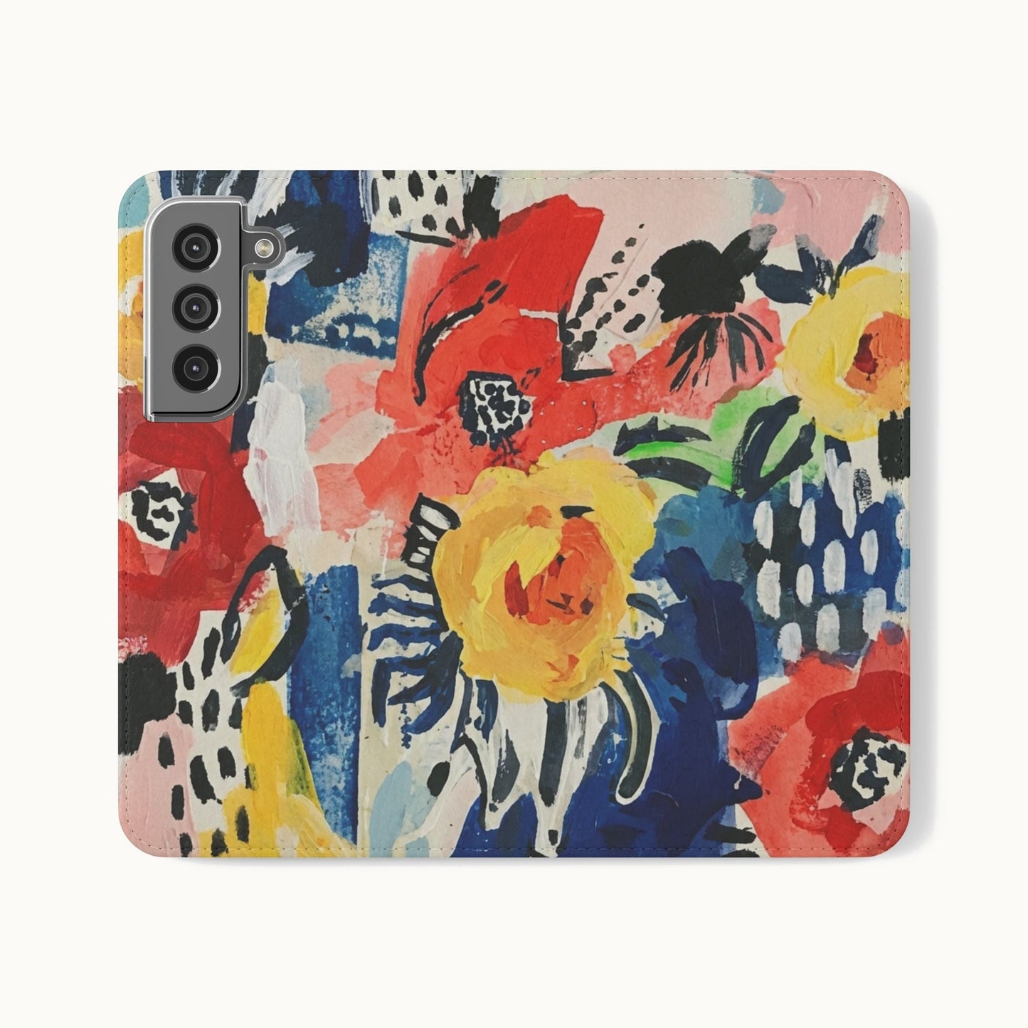 Abstract Flora Vegan Leather Flip Case