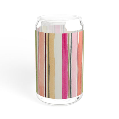 Summer Stripe Sipper Glass | 16oz
