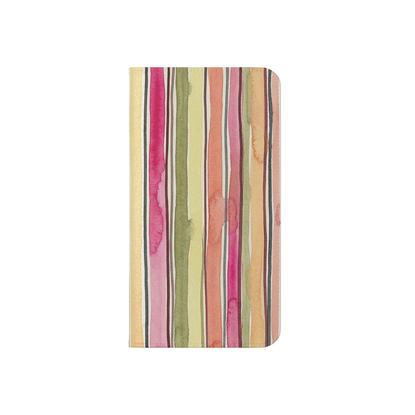 Summer Stripe Vegan Leather Flip Case