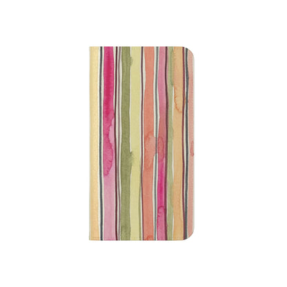 Summer Stripe Vegan Leather Flip Case