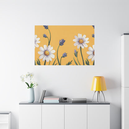Spring Daisies Stretched Canvas Wall Art