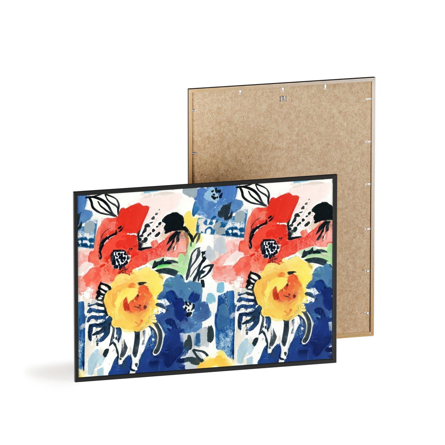 Abstract Flora Wood Framed Posters