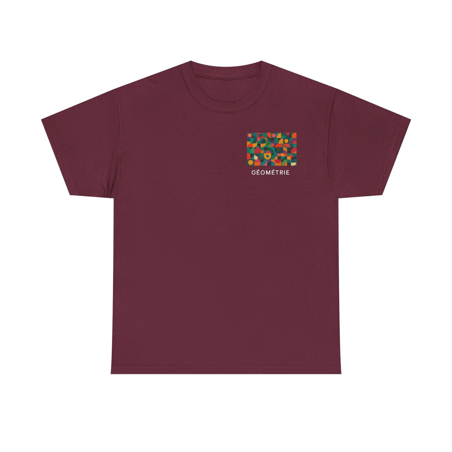 Colorful Geometric Print Unisex Heavy Cotton Tee, Comfortable Graphic T-Shirt, Casual Wear, Gift for Art Lovers, Everyday Style