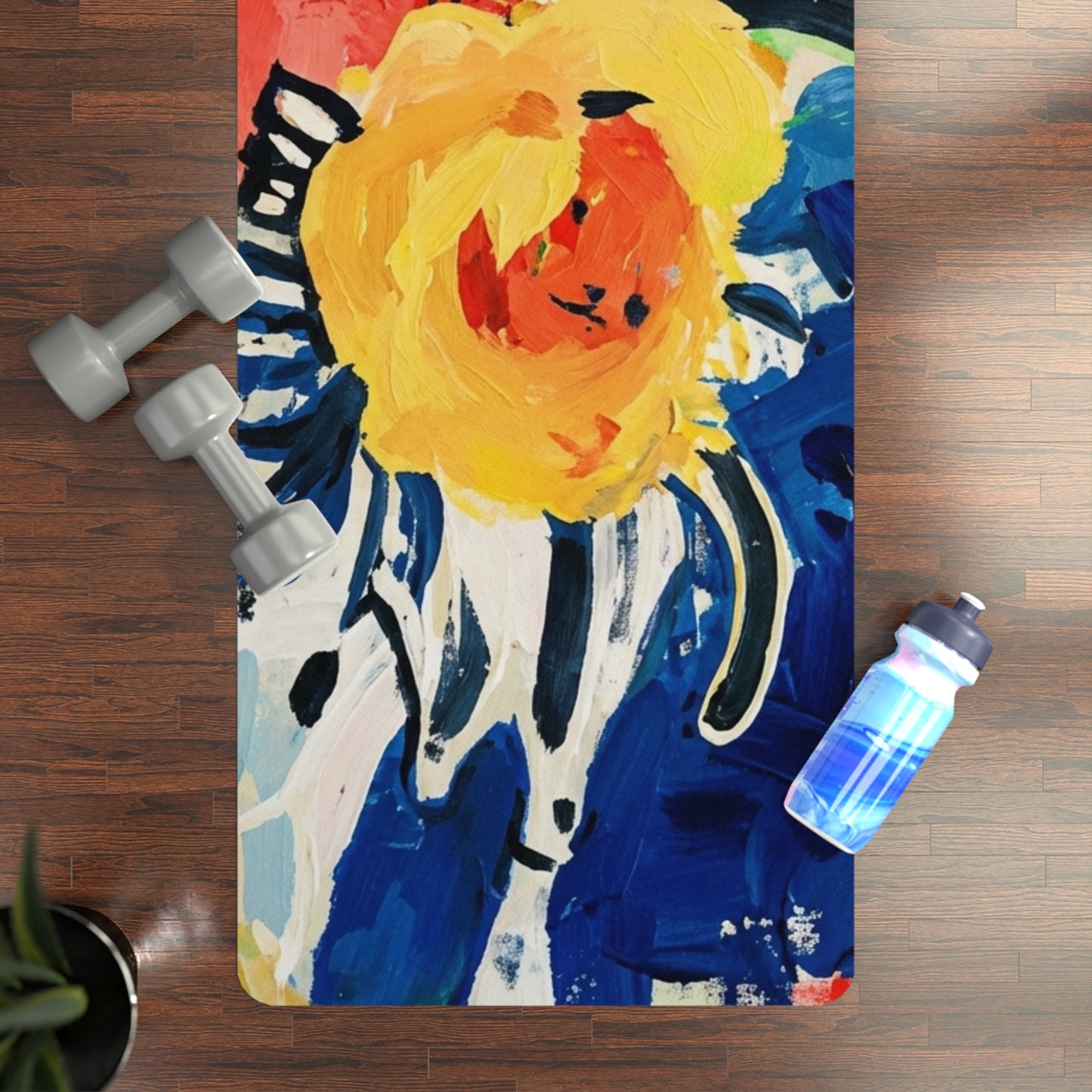 Abstract Flora Rubber Yoga Mat
