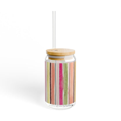 Summer Stripe Sipper Glass | 16oz