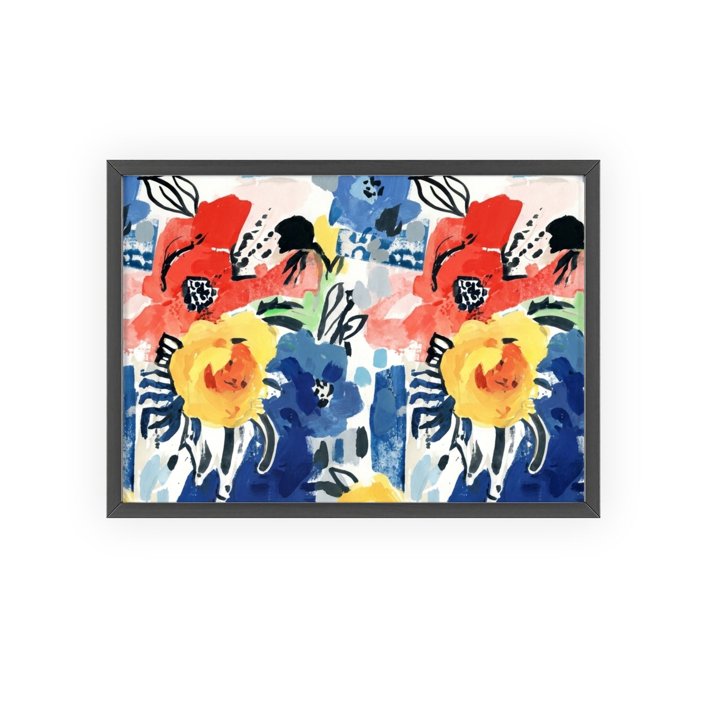 Abstract Flora Wood Framed Posters